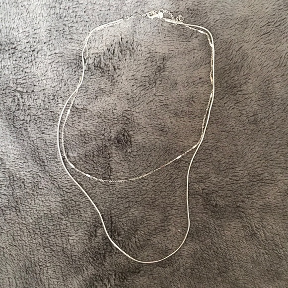 Silver double necklace - Picture 1 of 2